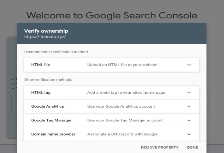 Website Verification Methods on Google Search Console