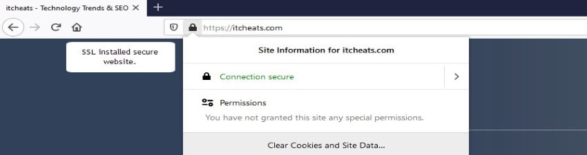 Website with an SSL certificate
