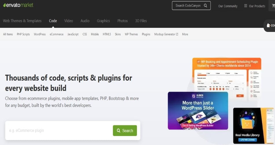 CodeCanyon - Plugins, Code and Script for Bootstrap, Javascript, PHP, WordPress, HTML5 and more.
