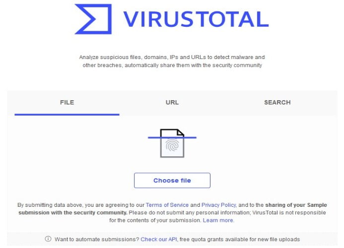 VirusTotal - Analyzes suspicious files online.
