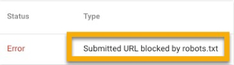 Submitted URL Blocked by Robots.txt 